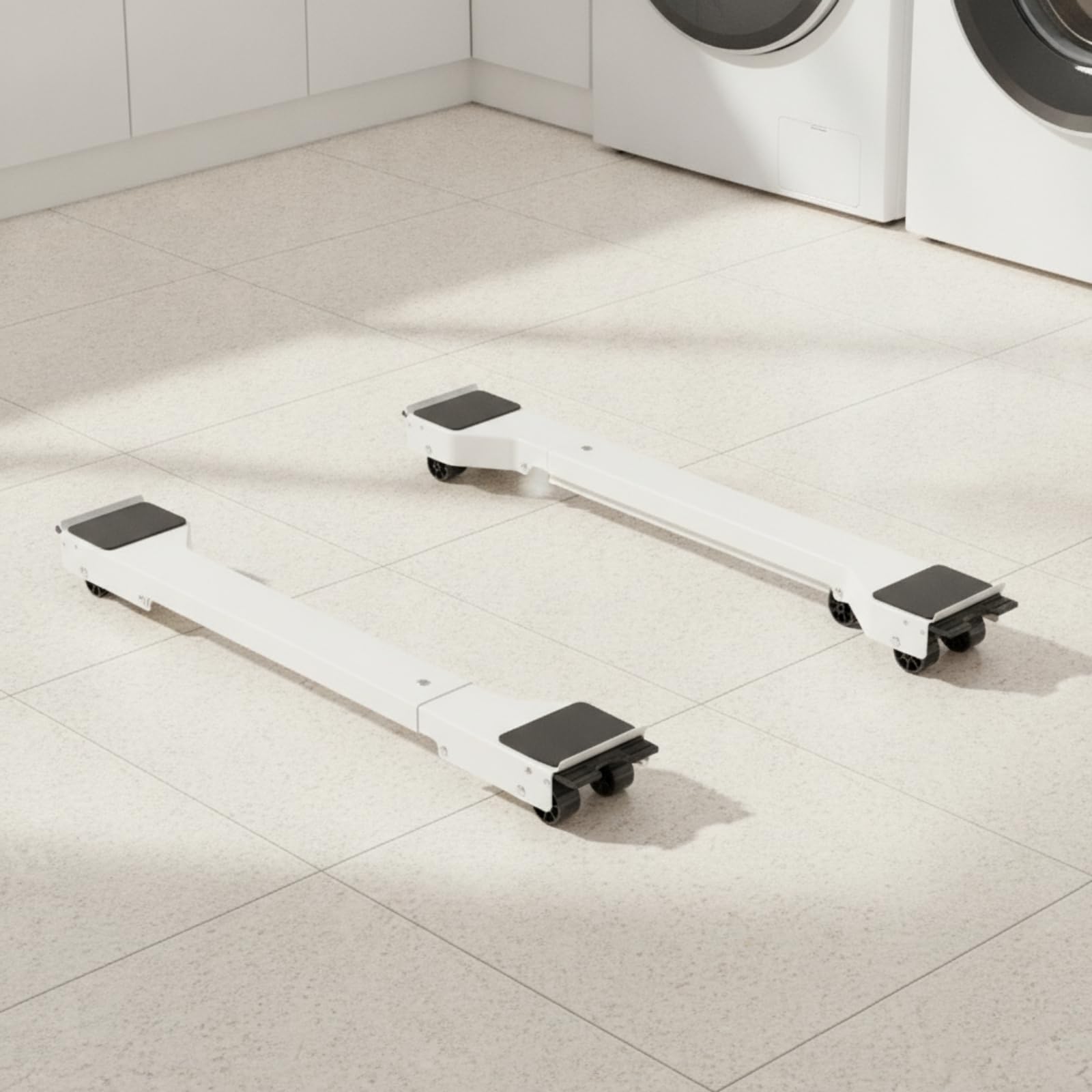 Qianly para Electrodomésticos | Diseño Amortiguador Ruido, Soporte con Ruedas para Lavadora, Antideslizante, Soporte Extensible Lavadora, Hogares