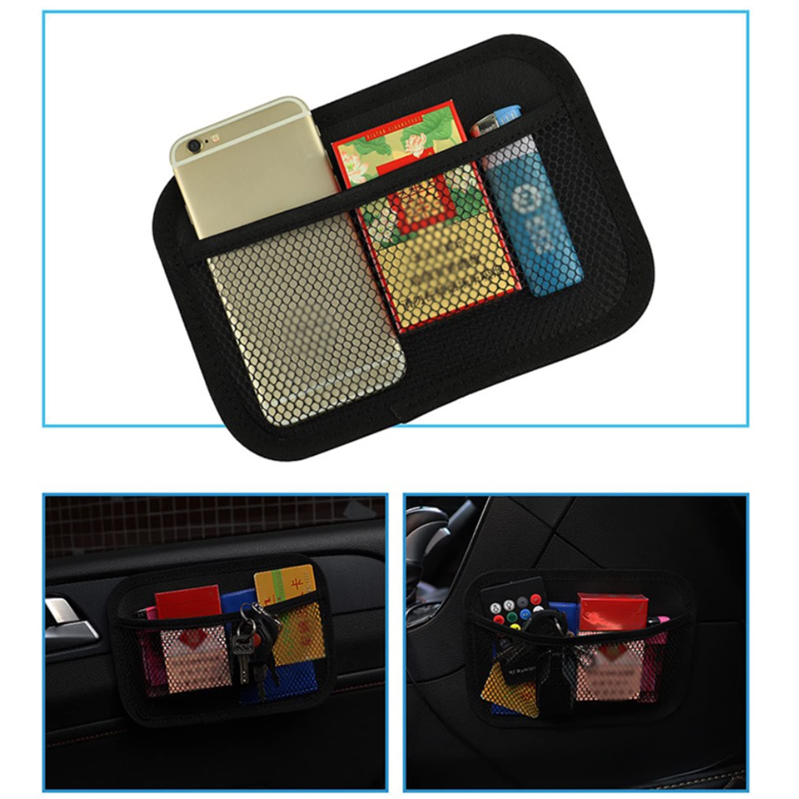 Rete Portaoggetti Per Auto, Confezione Da 3, Organizer Tascabile 40×20 Cm (rete Elastica) | Leroy Merlin