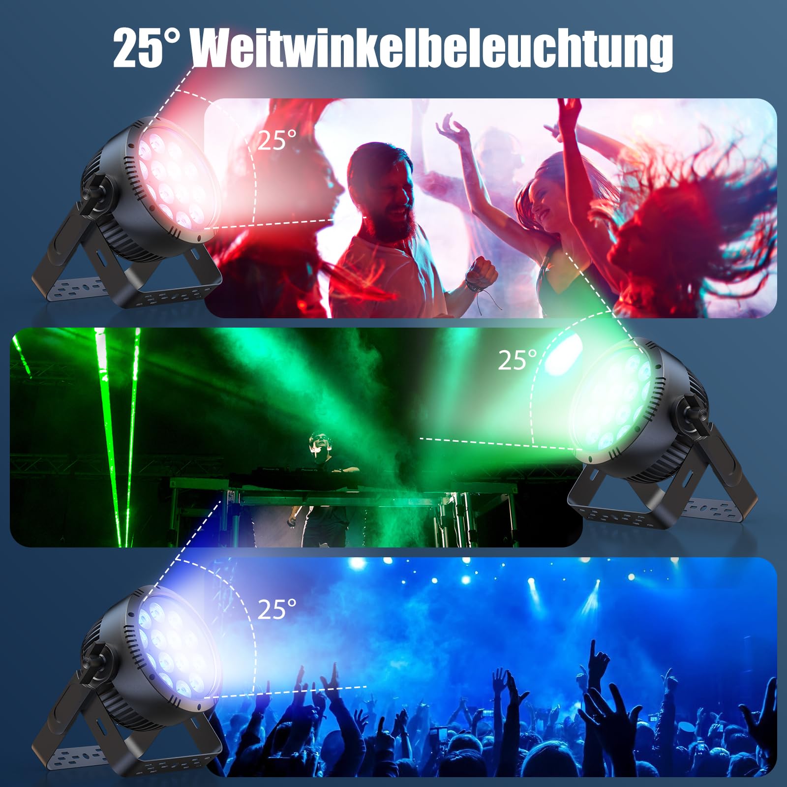 2PCS 210W Par LED IP65, RGBW 14 LED Luce Scena Impermeabili Controllo D MX 4/9CH, Dimmer 0-100% illuminazione da palco per Discoteca show Festa Scena Performance nei Giorni di Pioggia