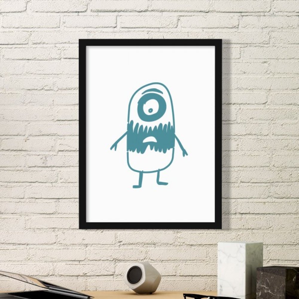 Cadre photo monstre alien DIYthinker estampe art et stickers muraux noir