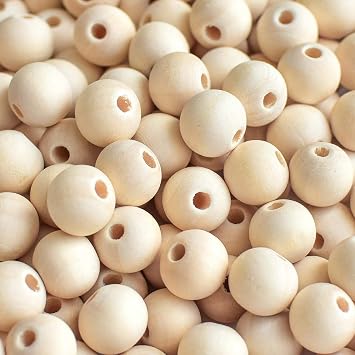 600pcs 12mm Wood Beads Round Wooden Spacer Beads Unfinished Natural Wood Loose Beads for DIY Crafts Garland Macrame Jewelry Making Home Party Decor