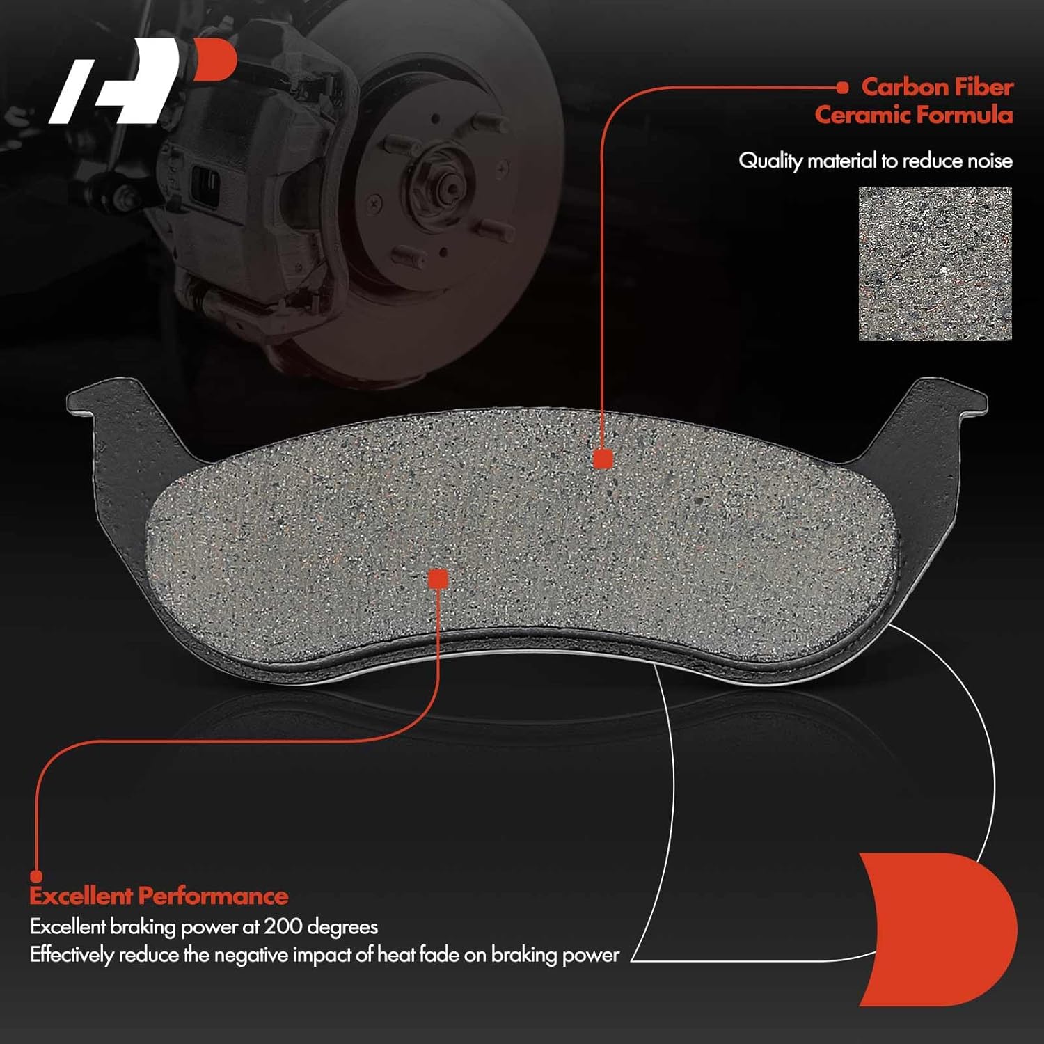 A-Premium 11.6 inch(294.64 mm) Rear Vented Disc Brake Rotors + Ceramic Pads Kit Compatible with Select Ford Models - Ranger 2010-2011, 6-PC Set