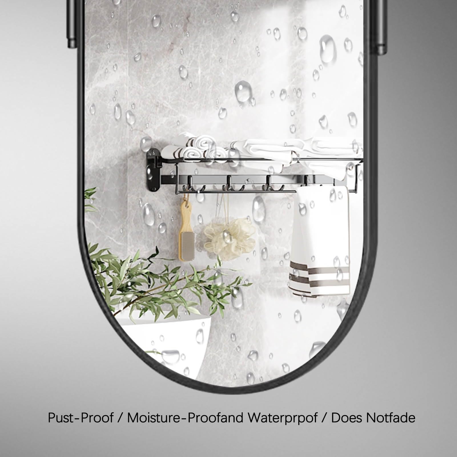Owalne lustro do przedpokoju, wiszące do łazienki, garderoby, pływające lustro do makijażu, metalowe lustro ścienne dekoracyjne(40x60cm)
