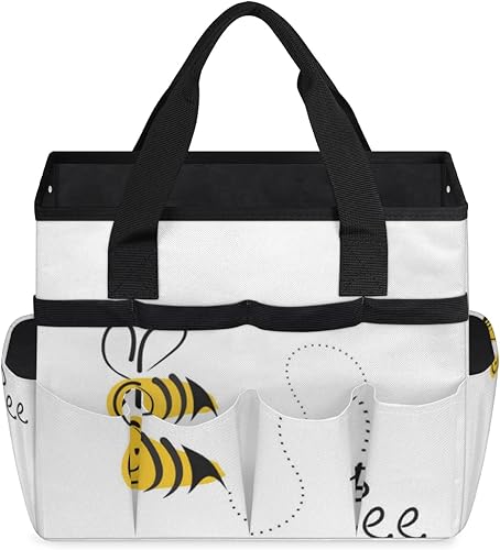 Miniatura 2 de Cartoon Bee Garden Tool Tote Bag for Women Men Gardening Tool Storage Bags with 10 Pockets Standable Garden Home Tool Kits Organizer for Indoor