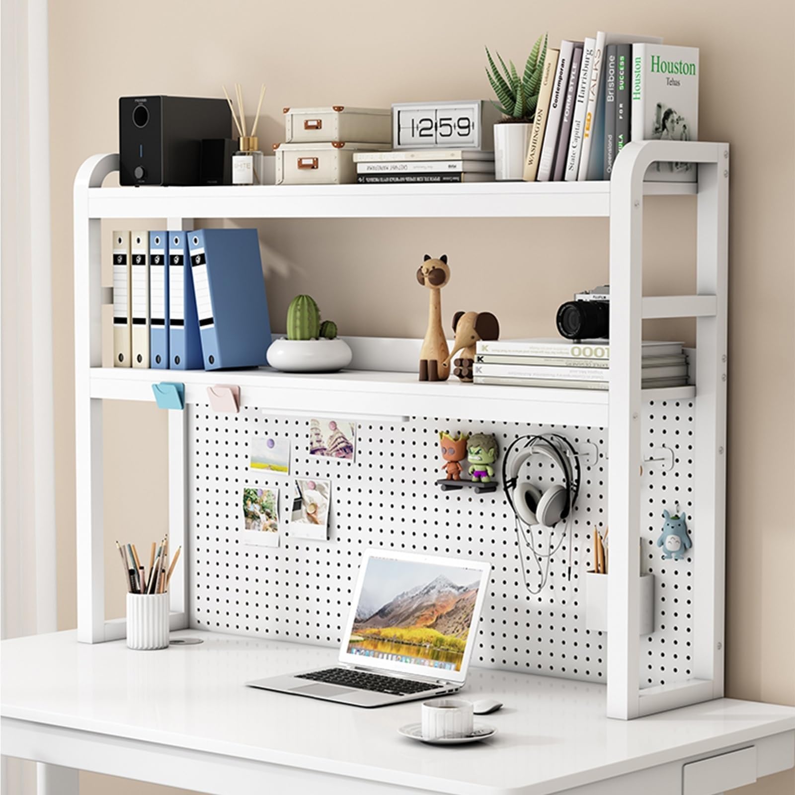 Libreria Da Scrivania In Noce - Organizzatore Per Libri E Oggetti Con Design Moderno - Foto 6