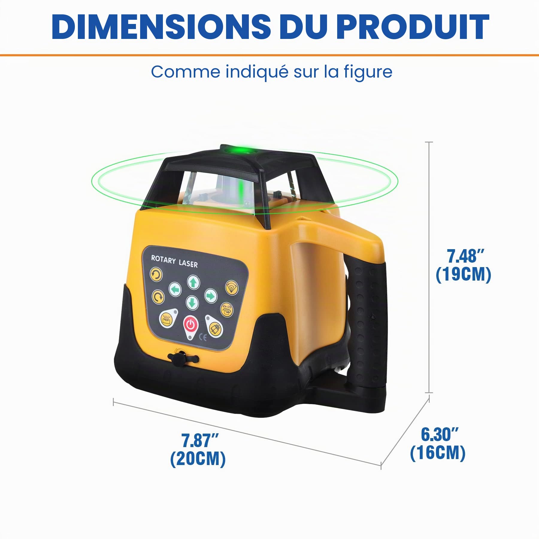 Laser Rotatif Niveau Laser Vert Autonivelant Balayage avec Trépied en aluminium, mire télescopique 5m, Rotative 360° Verticale Horizontale Auto-Alignement Travail 500 m pour Construction