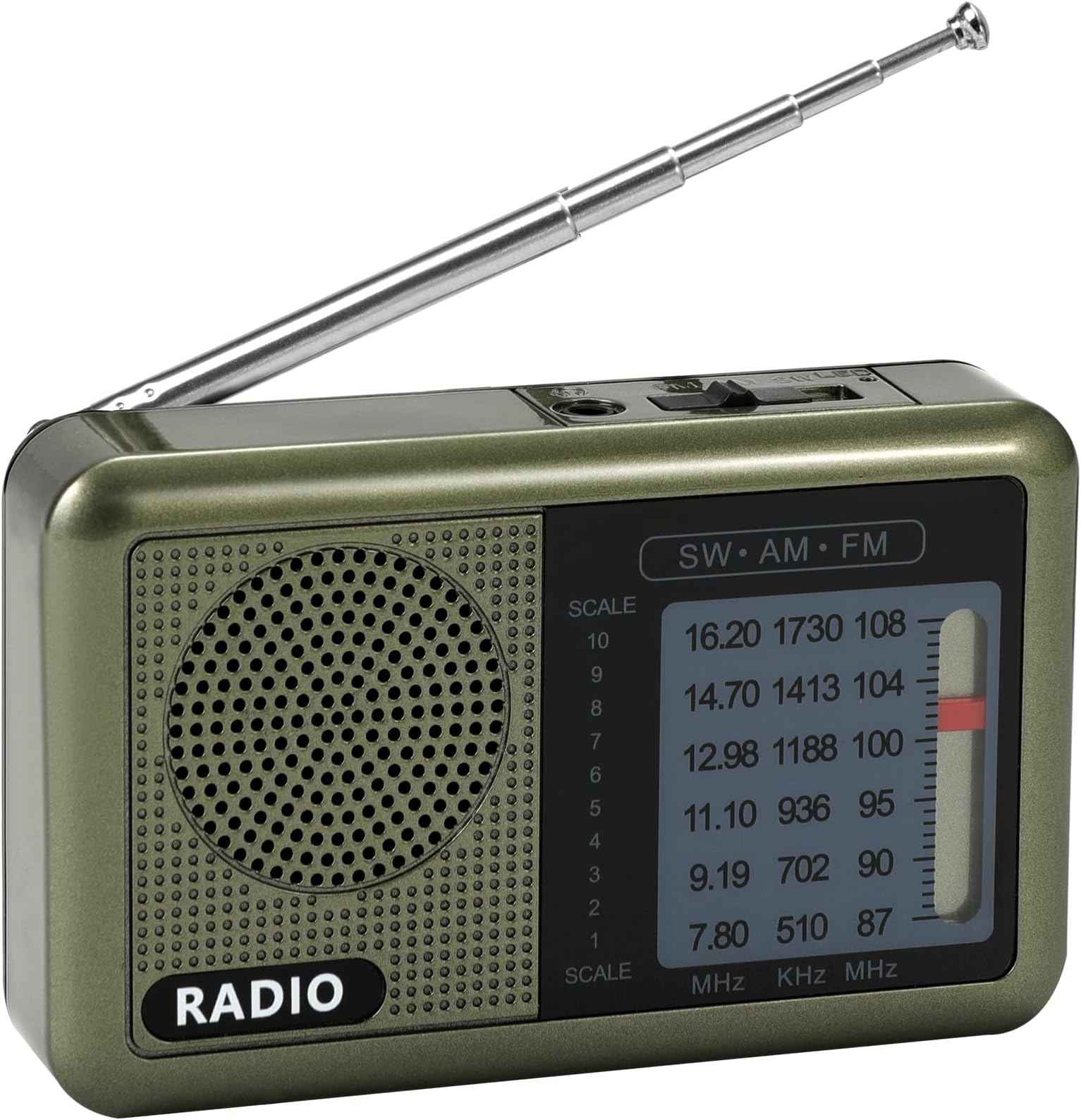 3 Band Mini Pocket Radio with Rechargeable Battery, Portable FM AM Shortwave Radios, Type C Charging Transistor SW Radio with 3.5mm Earphone Jack for Elderly Kids