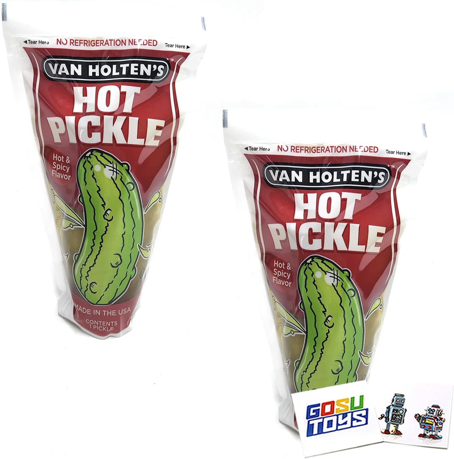 Van Holtens Jumbo Pickle in a Pouch Hot Pickle (2 unidades) con 2