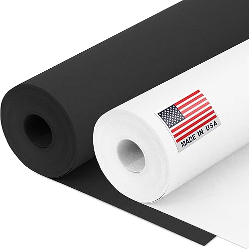 Juego de rollos de papel kraft blanco y negro de 12 x 1200 pulgadas (100 pies), grosor de 45 libras, fabricado en los Estados Unidos, ideal para