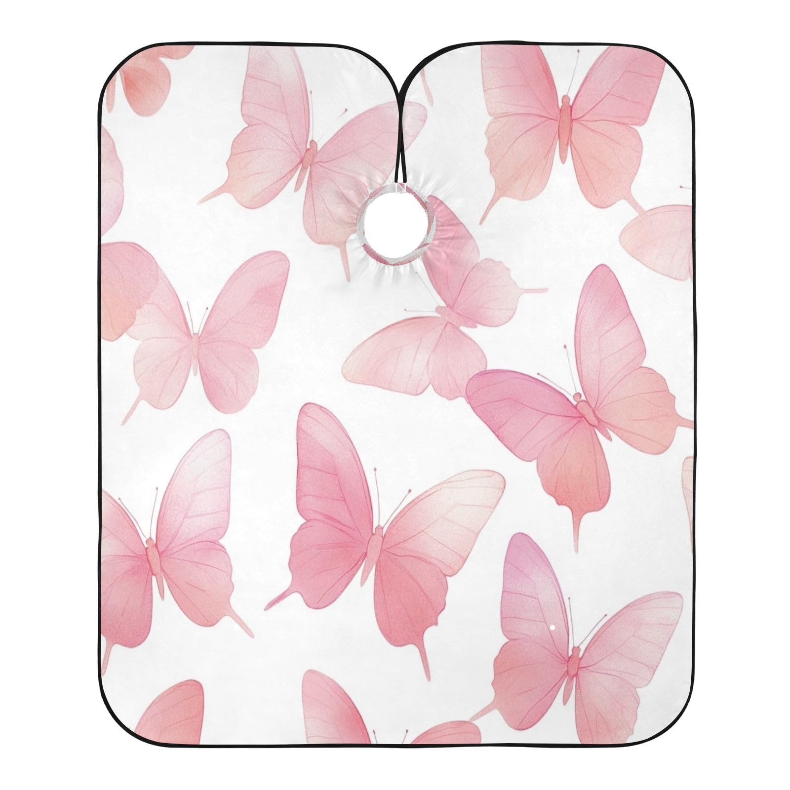 Kigai Hair Cutting Cape for Men & Women Pink Butterfly Waterproof Barber Cape Professional Hairdressing Salon Styling Cape with Adjustable Closure Snap