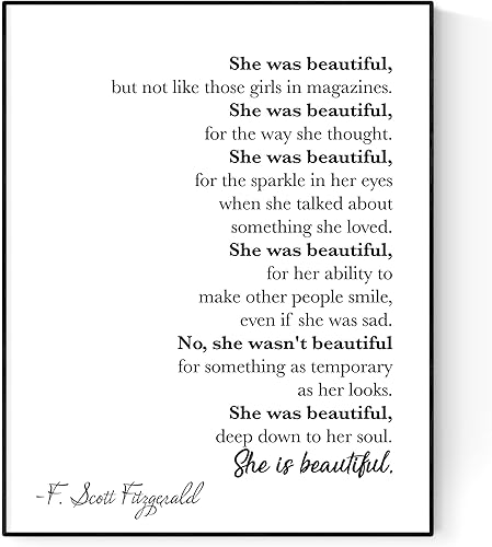 She Is Beautiful Impresión artística de F Scott Fitzgerald (11x14)