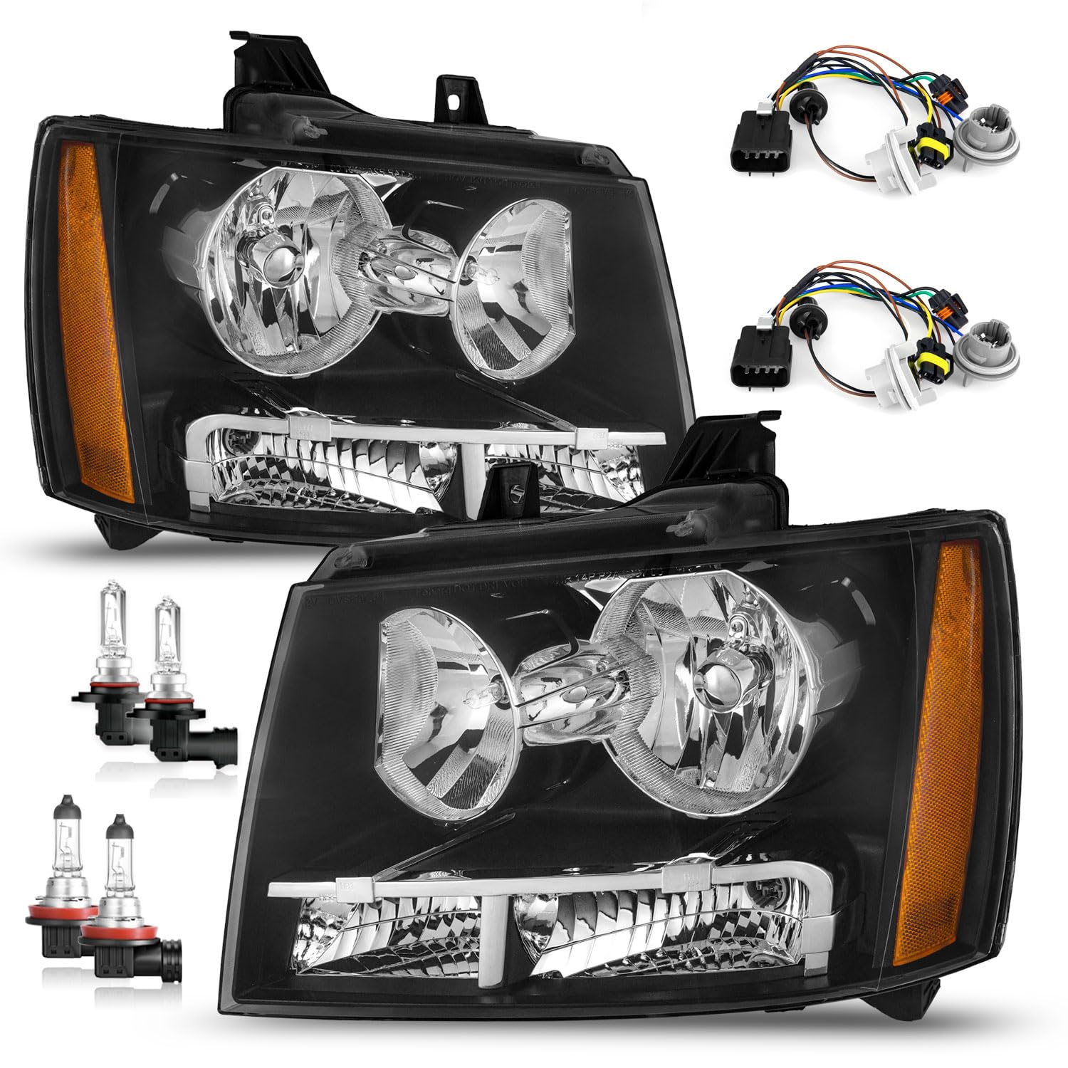 View 1 of ** PASSENGER SIDE ONLY** ROADEAL Headlights for 07-14 Chevy Tahoe Suburban 1500/07-13 Suburban 2500