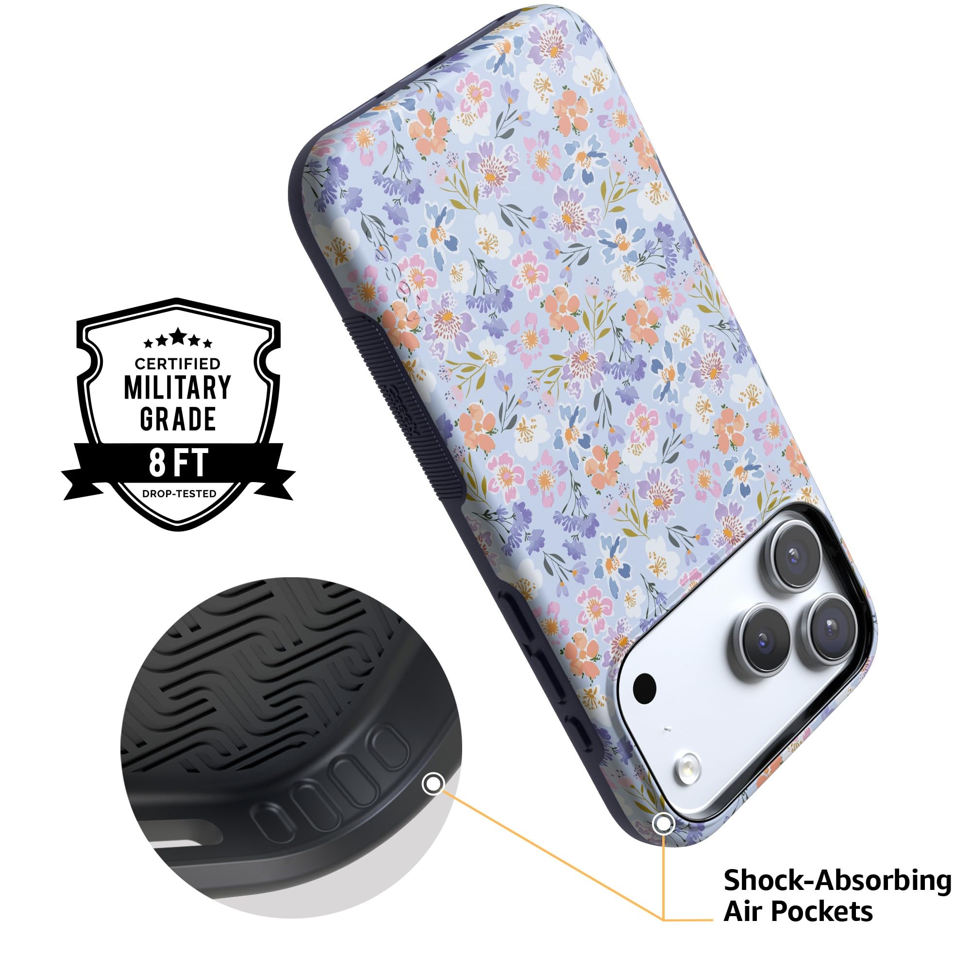 Amazon.com: Casely iPhone 17 Pro Max Case | Poppy Meadows | Pastel
