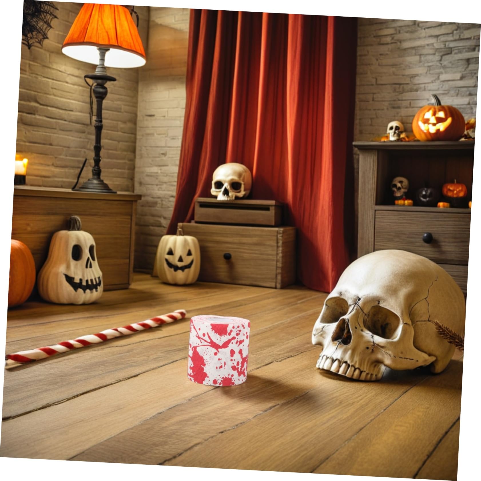 Healvian 20 Rollos Papel Higiénico Halloween con Estampado Mano Sangrienta Decoración Festiva para Baño y Fiesta Papel Absorbente Seguro y Ecológico para Uso Diario y Ambientación