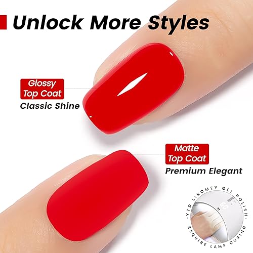 Miniatura 5 de YTD Likomey Esmalte de uñas de gel, 1 unidad de 0.5 fl oz (0.5 fl oz) de gel de uñas UV de color rojo brillante, esmalte de gel de alto pigmento