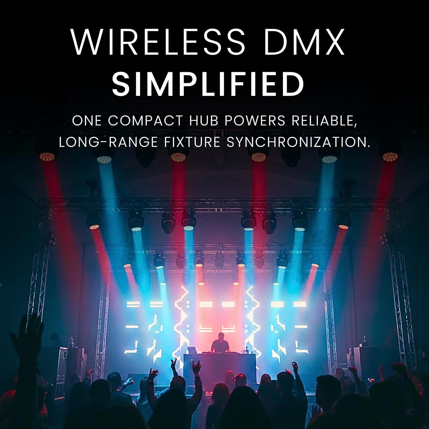 CHAUVET DJ – D-Fi Hub 2 Wireless DMX Transmitter Receiver | Long-Range D-Fi Control for Unlimited Fixtures, ILS Command Compatible, USB-C Power Output, Compact Stage Lighting Controller