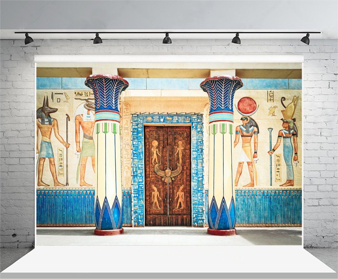 50% Off Discount Leowefowa 10x8FT Vinyl Ancient Egyptian Mural Painting Backdrop Pharaoh Hieroglyphics Hand Painted Pillars Religion Artistic Belief Carving Door Photography Background Kids Adults Photo Studio Props