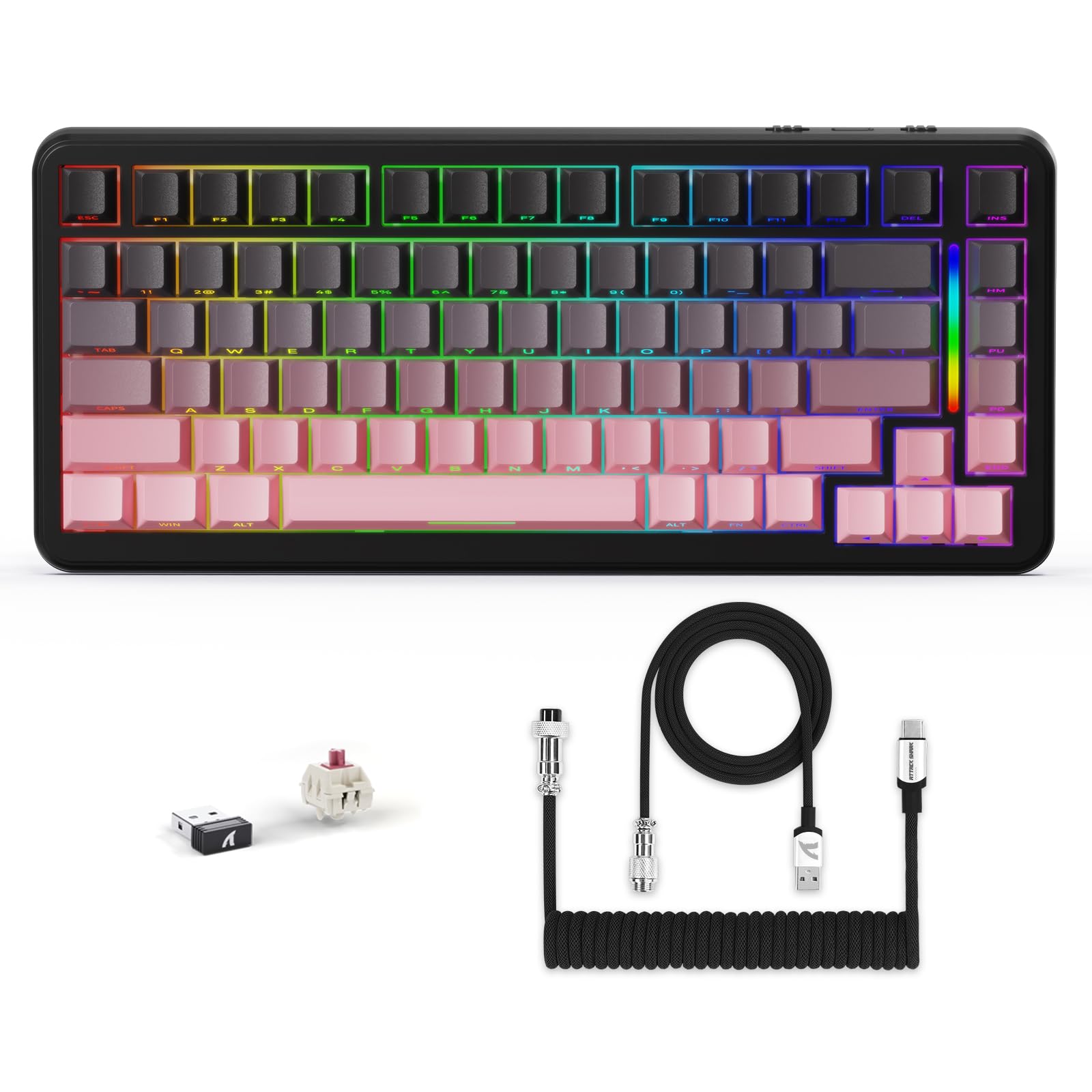 Amazon.com: ATTACK SHARK M86 Wireless Mechanical Keyboard, 75