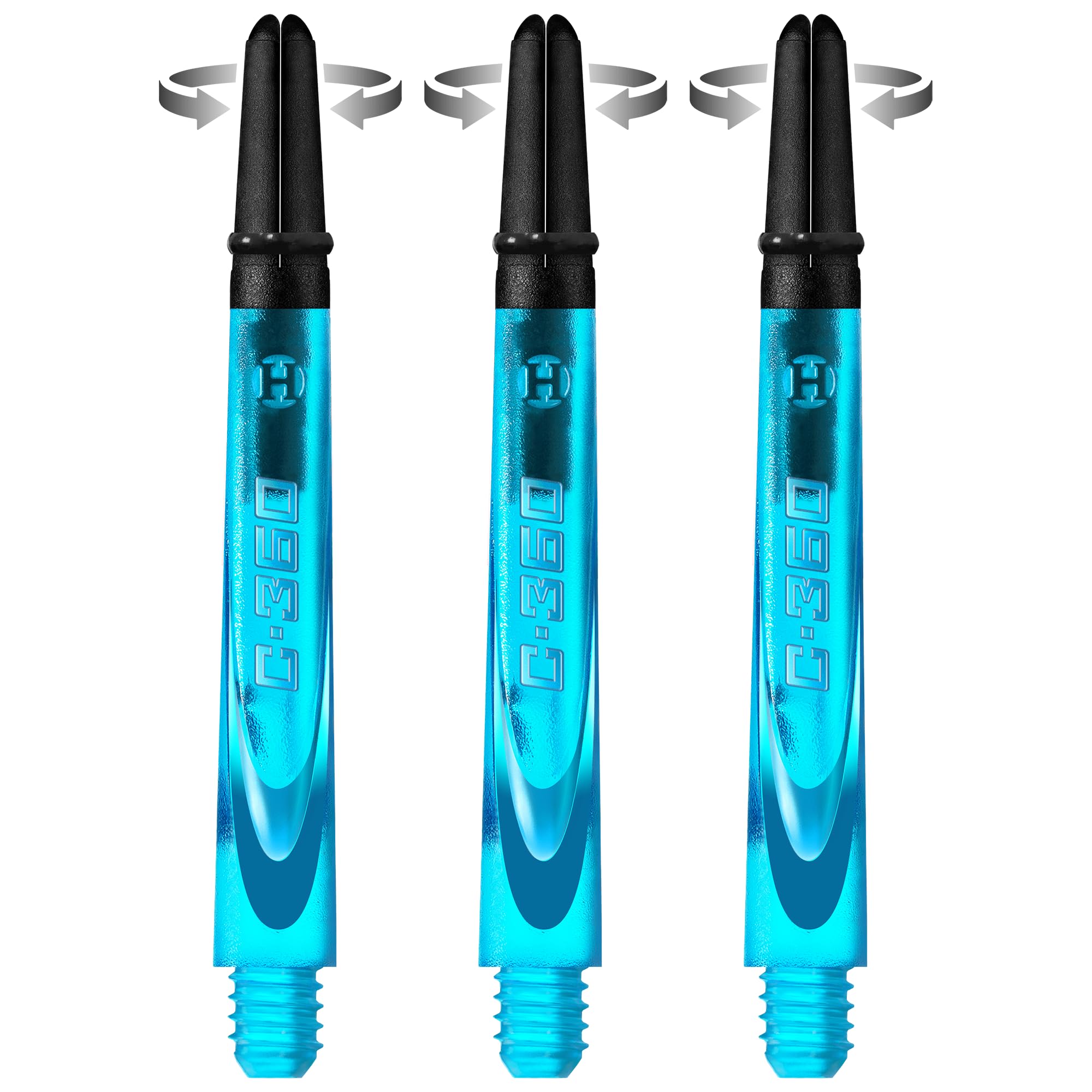 Harrows Thor-Sports Darts Technology Carbon 360 Rotating Carbon Top (Short, Aqua Blue)