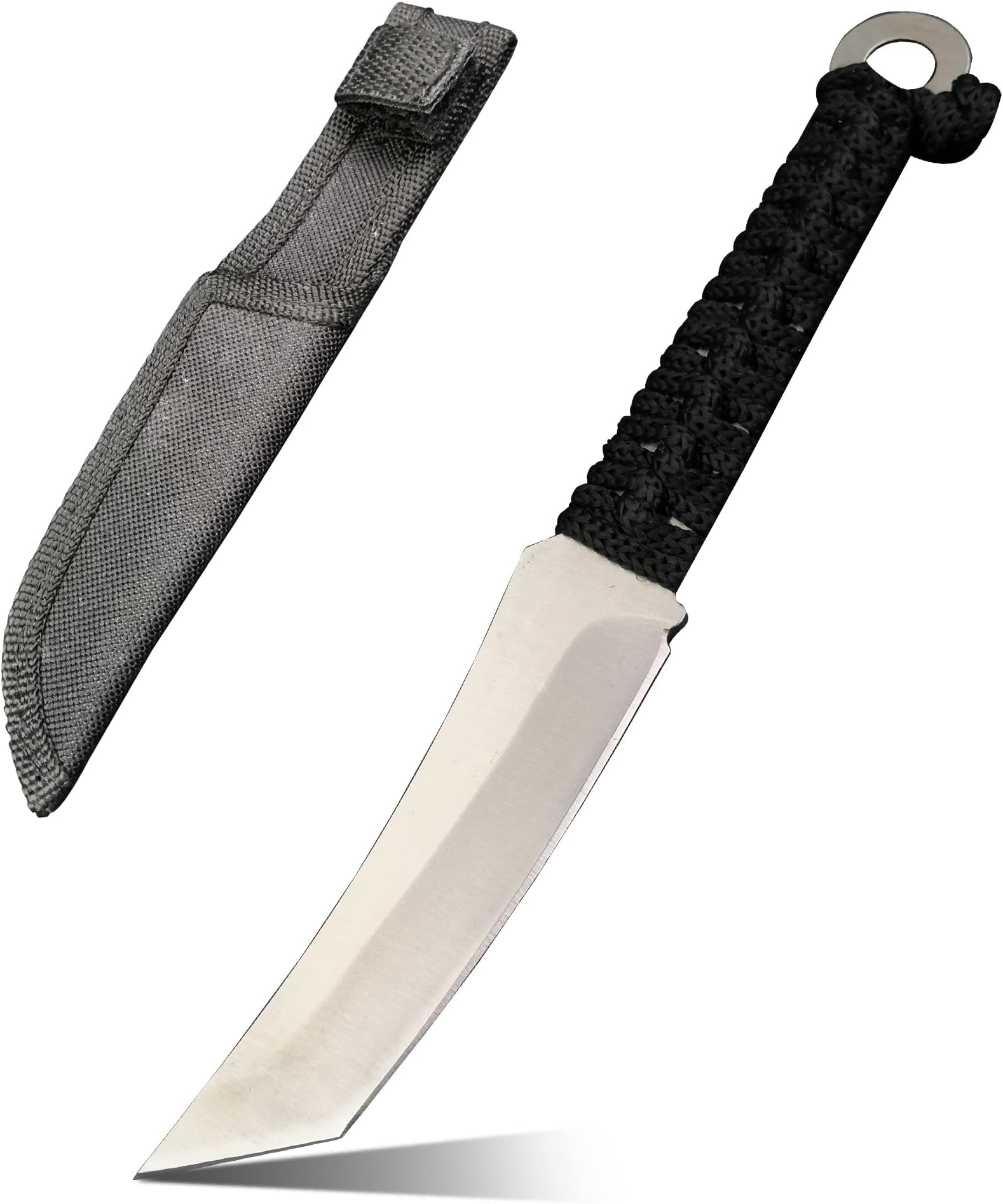 DOOM BLADE Fixed Blade Tanto Knife - Polished Sharp Blade - Camping Knives with Paracord Handle - Survival Hunting Outdoor Knife (Knife * 1)