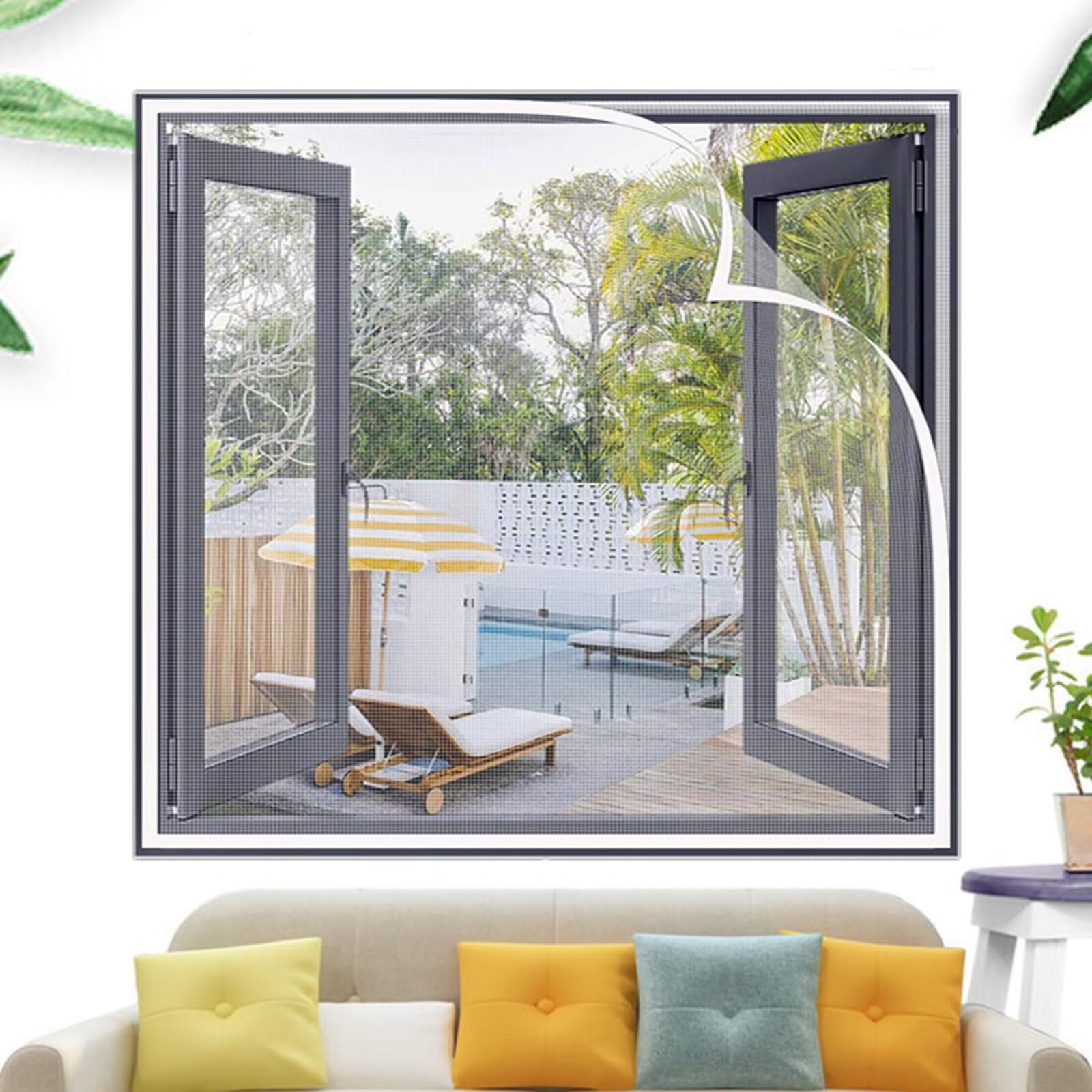 Vollenc White Mosquito Nets For Window, Fiberglass Mosquito Netting, 60X120cm, Keeps Fresh Air Circulating, Against Insect Entry