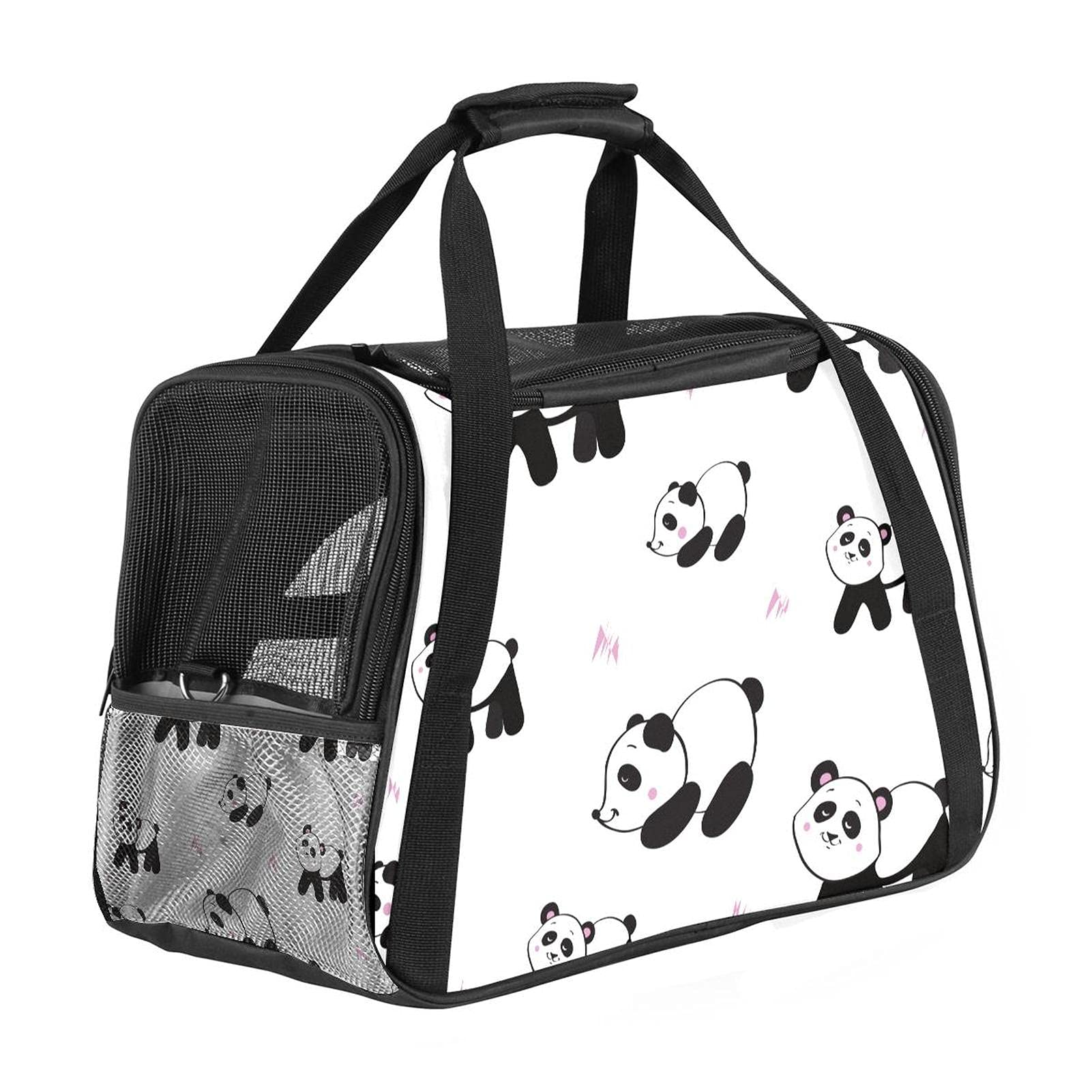 Sac de transport chat et chien motif panda pour cabine avion