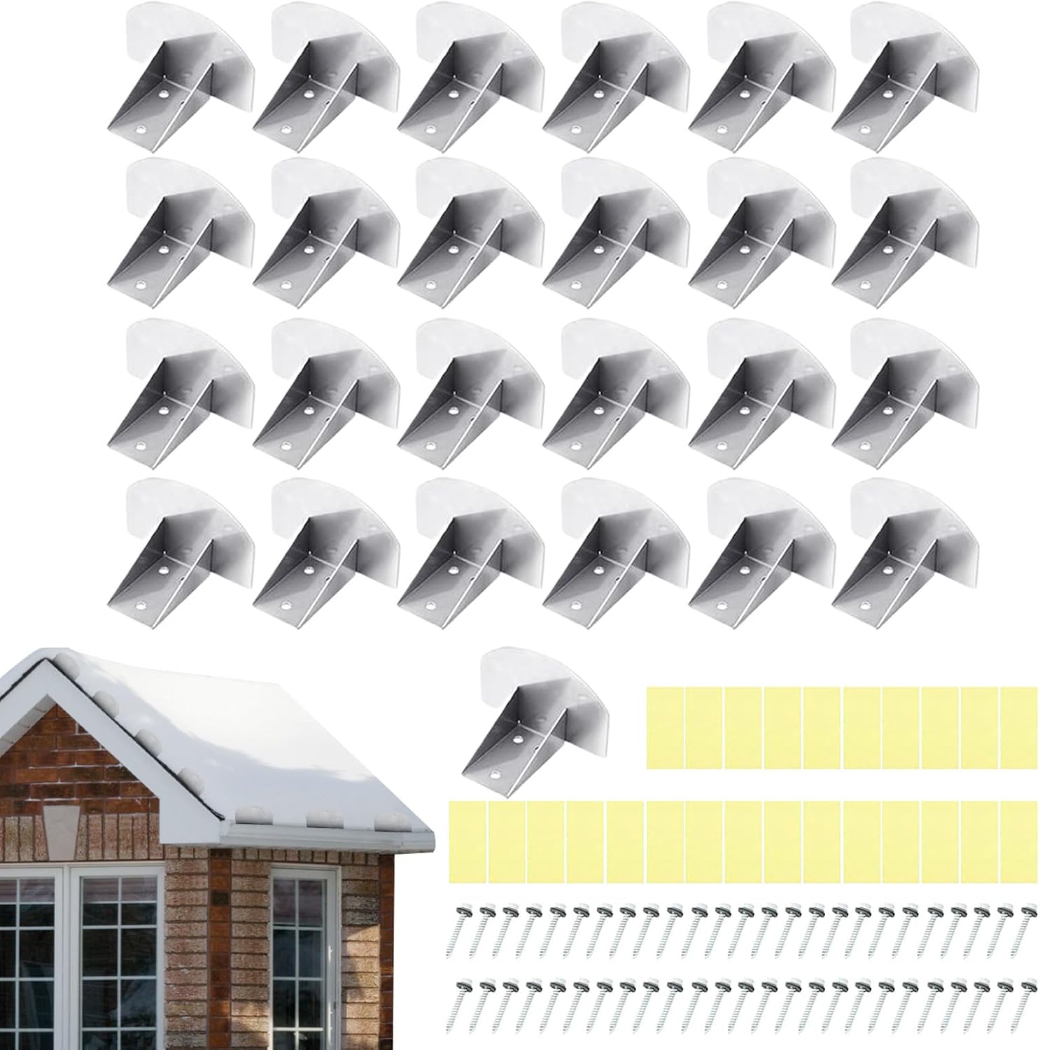 鋼製屋根雪止め 25個 | 耐候性のあるアイスブロック防止具,屋外用アパート住宅商業施設向け天候対応型スノーストップ