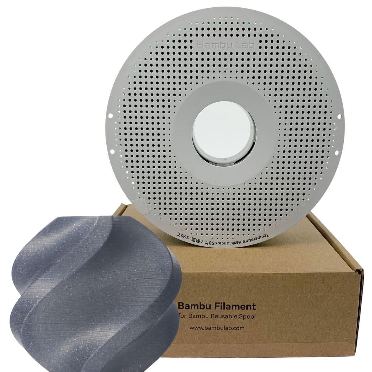 Bambu Lab PLA Sparkle SLATE GRAY (with Spool) Special Sparkling Look, Relatively High Impact Strength, 1.75mm, 1KG