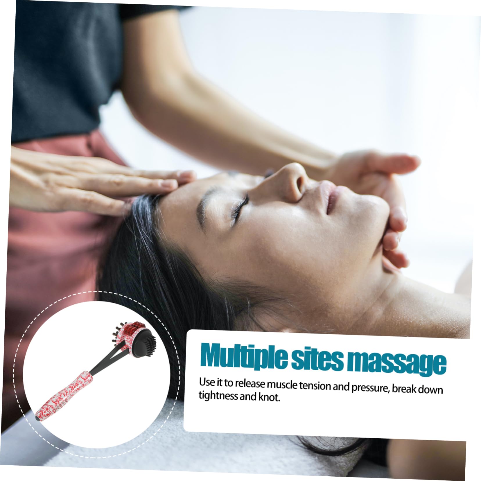 Beifuß-Wellnesshammer, Handmassagegerät mit Rollenfunktion, tragbarer Massagehammer im dekorativen Design zur Linderung von Rücken- und Muskelverspannungen
