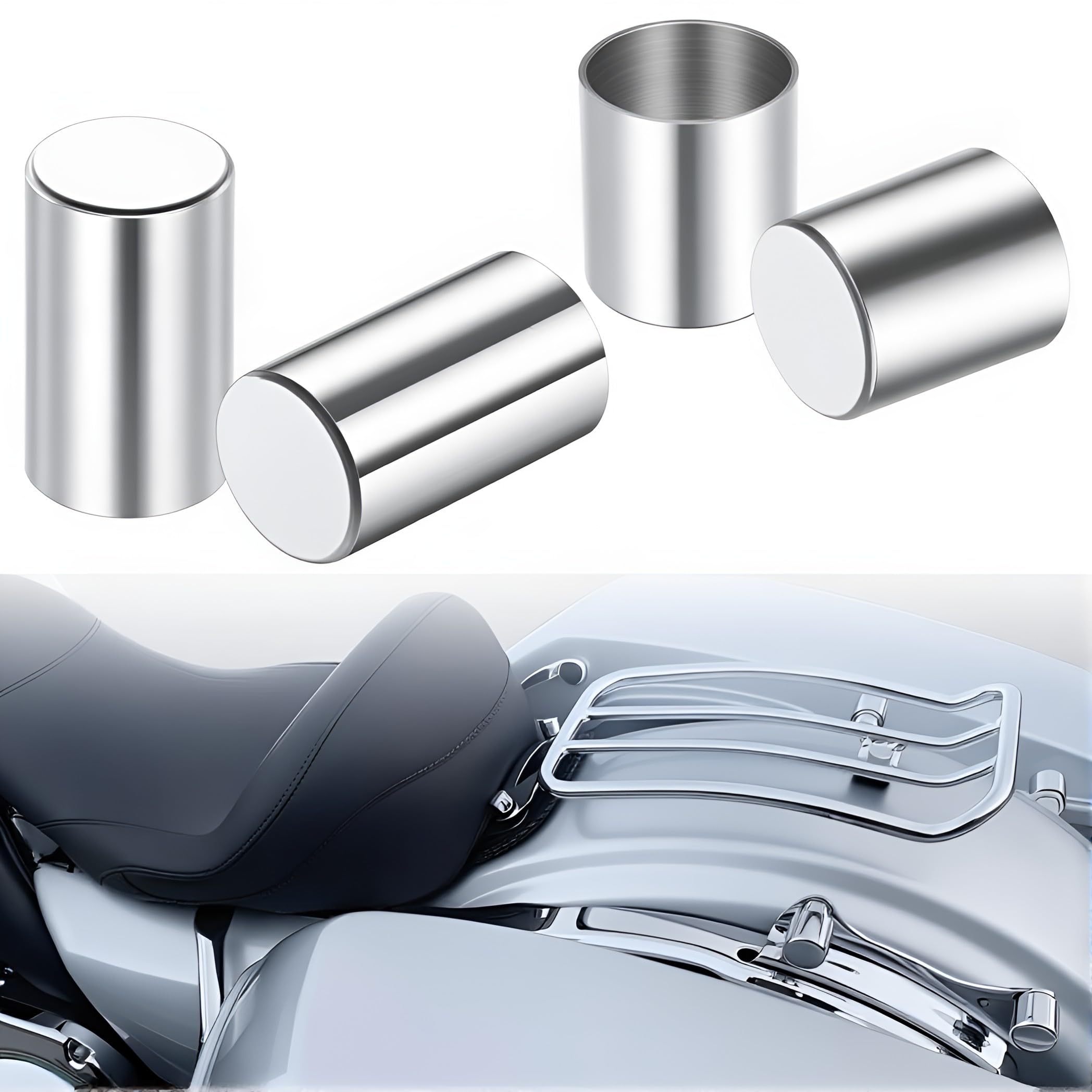H-D - Kit di copertura per portapacchi Sissy Bar a sgancio rapido, adatto per Harley Touring FLSTC FXSTSB FXSTS FXSTC FLSTF FXST FXSTB FLSTN 1984-2023 (cromato #2+2C)