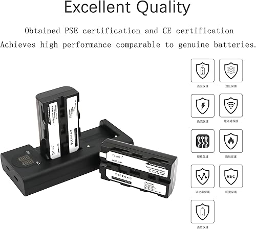 Miniatura 7 de Batería recargable NP-F550 NP-F570 NP-F530 NP-F330 con 2 baterías Batería compatible con cargador LED Batería recargable de iones de litio