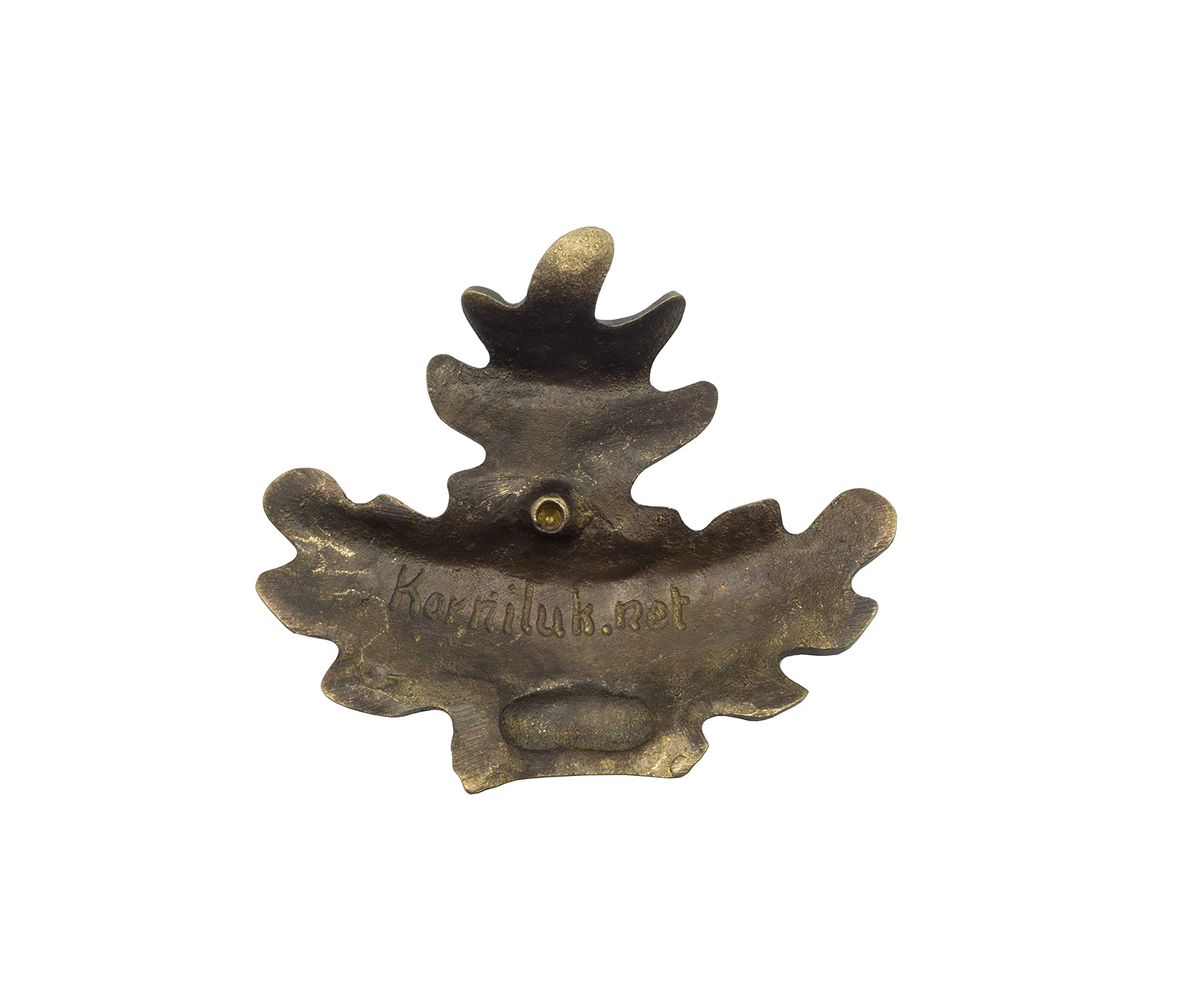 Januel - Decorazione con foglie di quercia per trofeo di cinghiale, fissaggio denti e gres di cinghiale su stemma trofeo, modello grande, fissaggio a vite, viti incluse