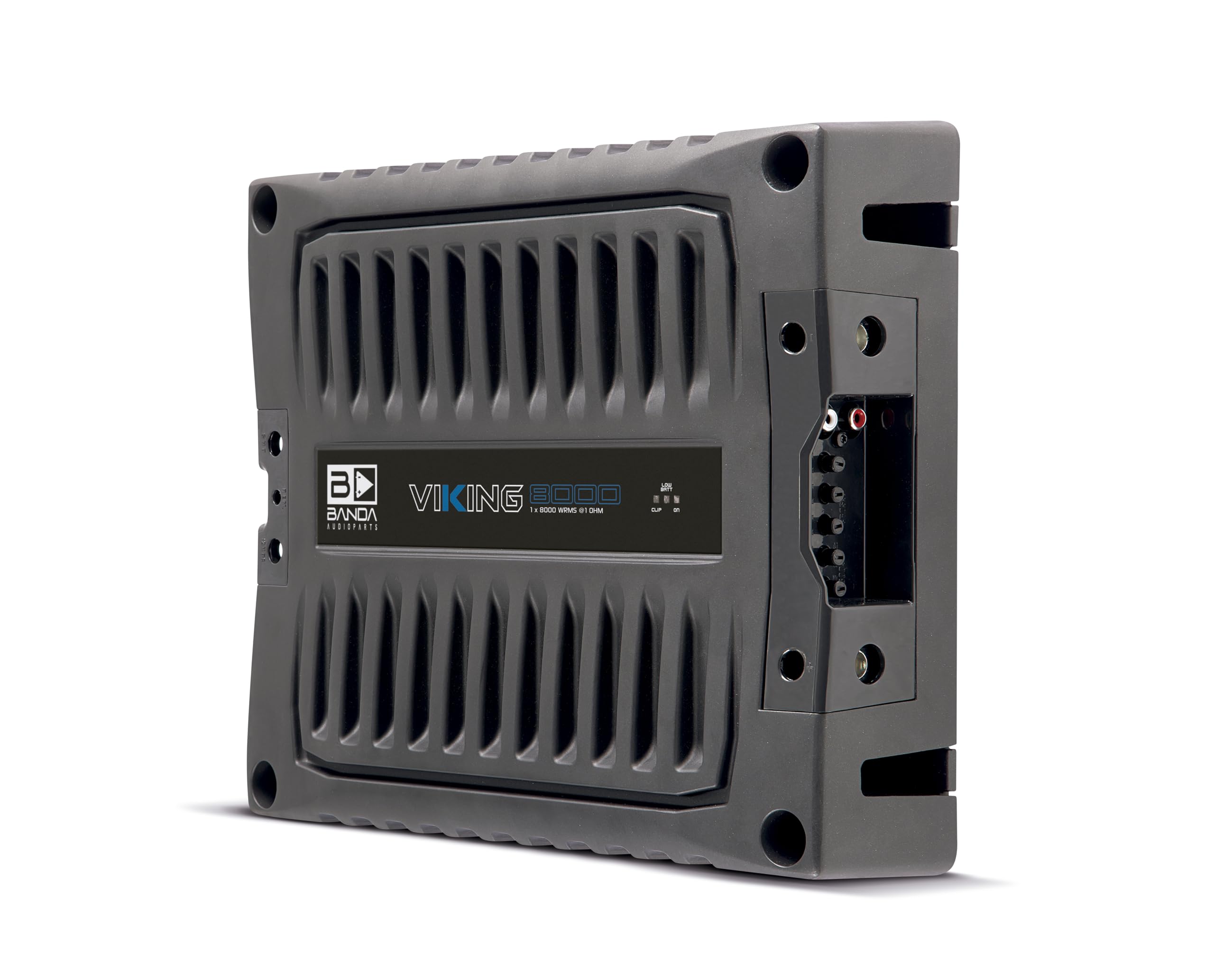Banda 1-Channel Vehicle Audio Bass Amplifier - High-Powered Mono Bass Amplifier w/Subsonic Filter and Low Pass Filter Stable at 1 ohm, LED Indicators, Sound Specialization - BANDA VIKING8001