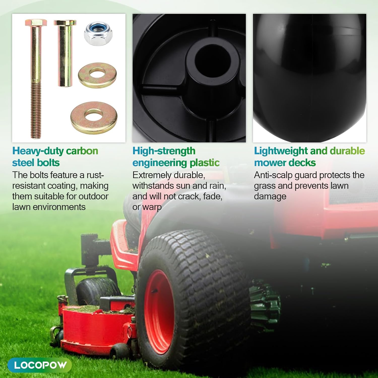 Anti Scalp Deck Wheel Kit Compatible with Bad Boy 022-5234-98 for Toro 1-603299 68-2730 103-4051 103-7263 103-3168 for kubota K5351-42110 parts bad boy mower parts lawn mower wheels 6 Pack