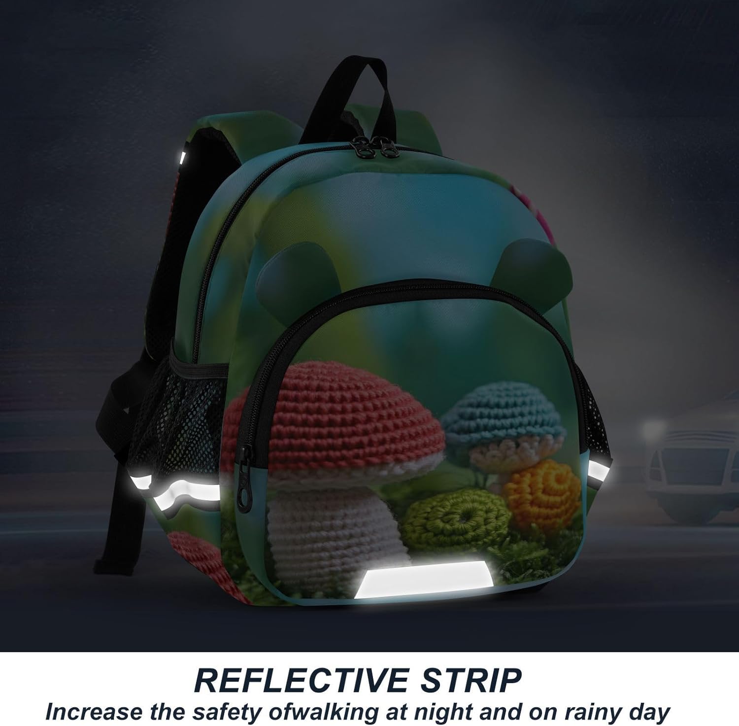Cloth Mushroom Toddler Backpack for Kids Boys Girls with Leash and Whistle for Nursery Preschool Small