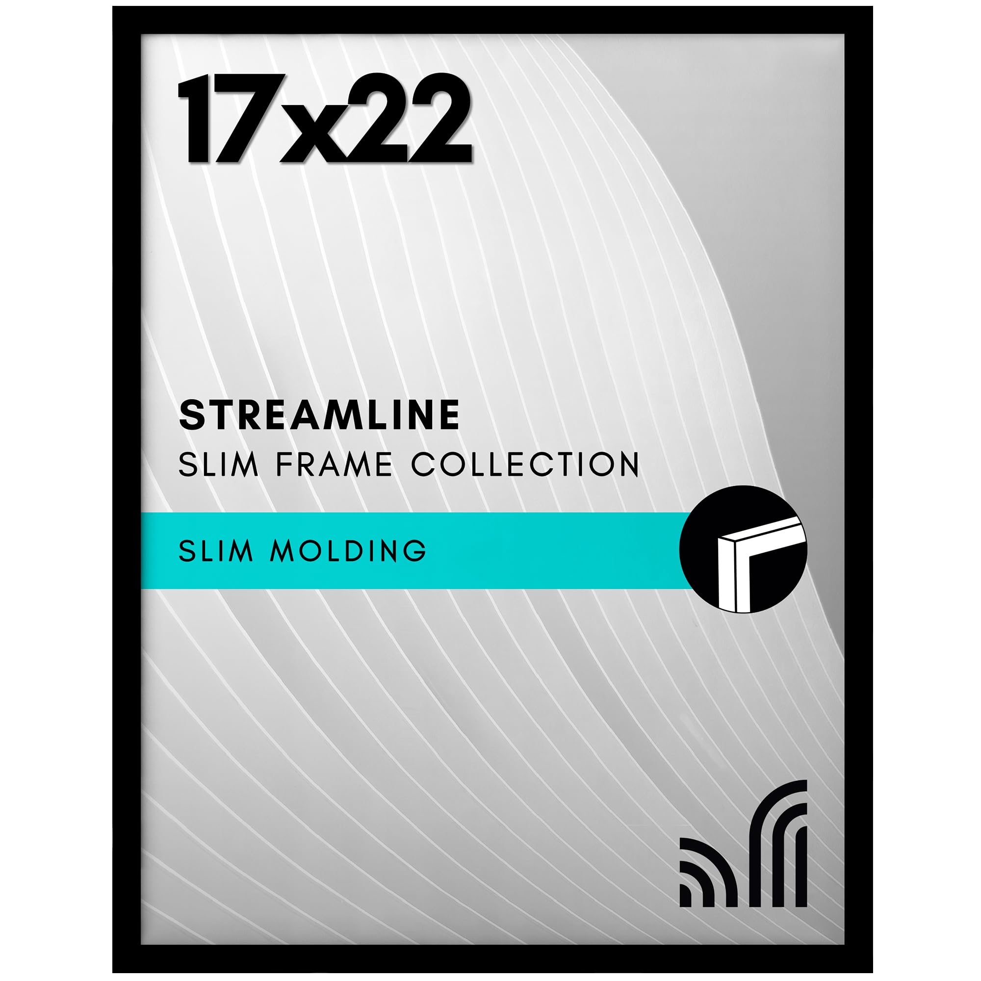 Americanflat 17x22 Picture Frame in Black - Thin Border Photo Frame with Polished Plexiglass - Horizontal and Vertical Formats for Wall