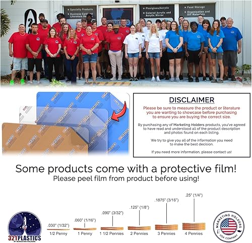 Miniatura 8 de Marketing Holders Paquete de 6 soportes de acrílico triple con bolsillo de 3.5 x 2 pulgadas con capacidad para literatura de 4.25 pulgadas, con