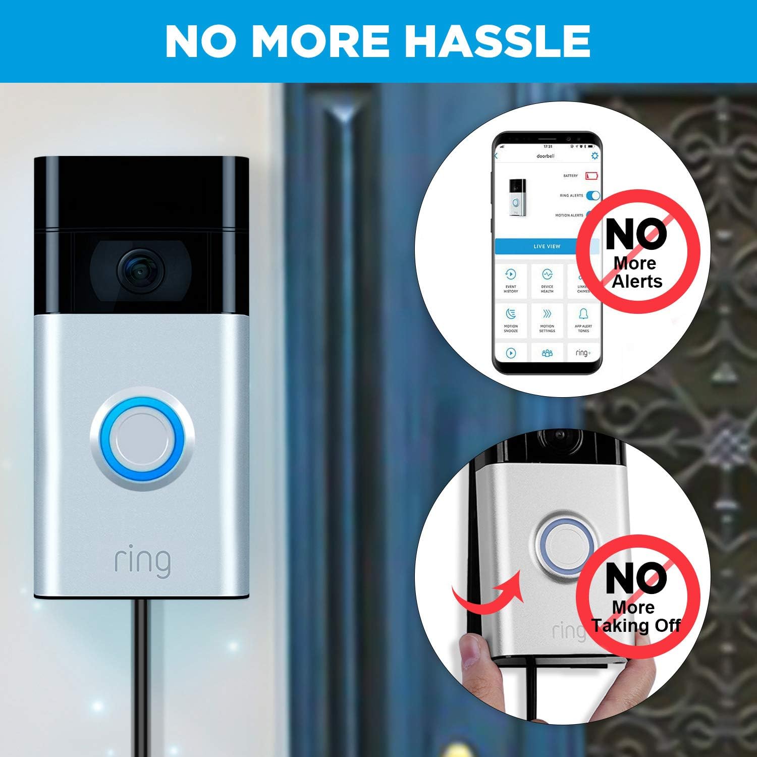 OLAIKE 8m/26ft Charge Cable with DC Power Compatible with All-new Video Doorbell 2020 Release(2nd Gen)&Doorbell(1st Gen),Weatherproof Cable to Continuously Charge,No Need to Change the Batteries,Black