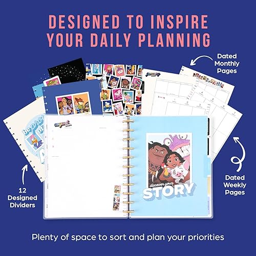 Miniatura 3 de Happy Planner - Agenda de 12 meses con disco de Disney, enero de 2024 a diciembre de 2024 diaria, semanal, mensual, tamaño grande, diseño vertical,