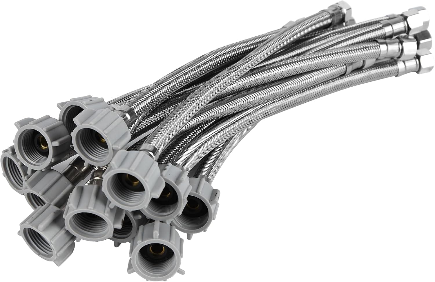 12 Packs Toilet Hose Connector Supply Line 12 Inch Braided 7/8" Ballcock x 3/8" Compression Flexible Toilet Water Hose Connector, Stainless Steel Toilet Water Supply Line for Toilet Hose Replacement