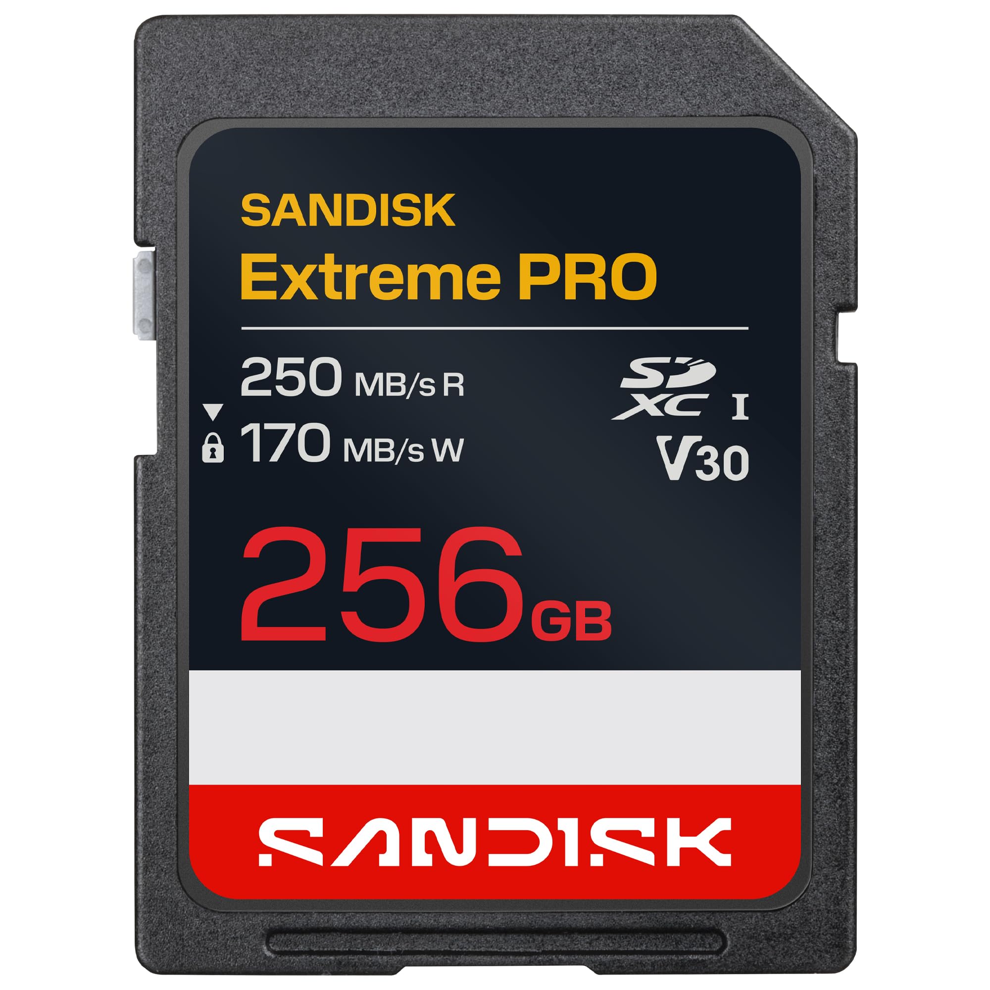 Photo 1 of SANDISK 256GB Extreme PRO SD UHS-I Card - Up to 250MB/s Read Speed and 170MB/s Write Speed, 4K UHD, Full HD, U3, and V30 - SDSDXXJ-256G-GSCIN