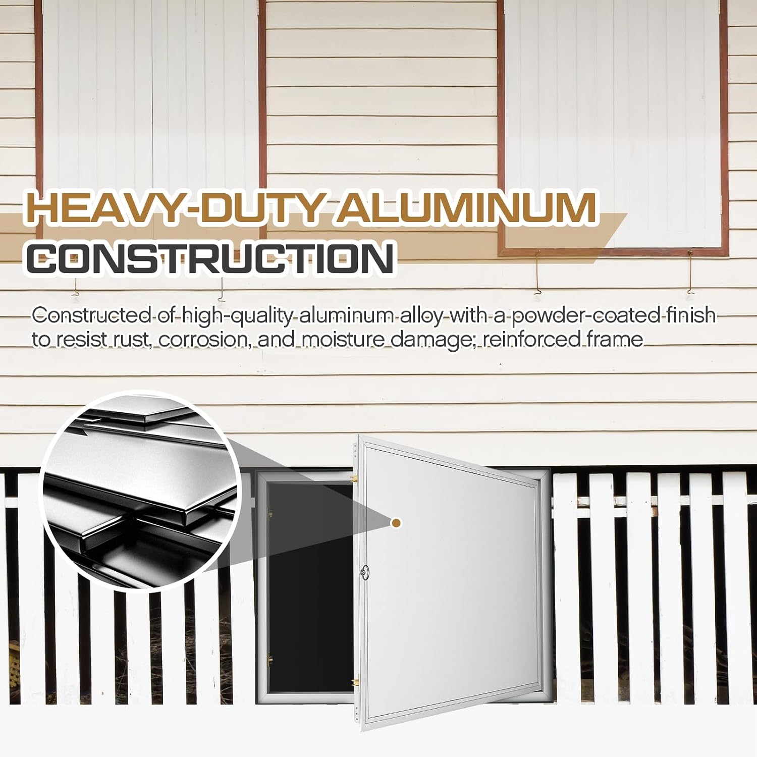 Zonon White Crawl Space Access Door Universal Aluminum Skirting Access Door Panel for Mobile Home Insulated Ceiling Mounted for Drywall Plumbing Electrical Basement (24x32 Inch,Knob Latch)