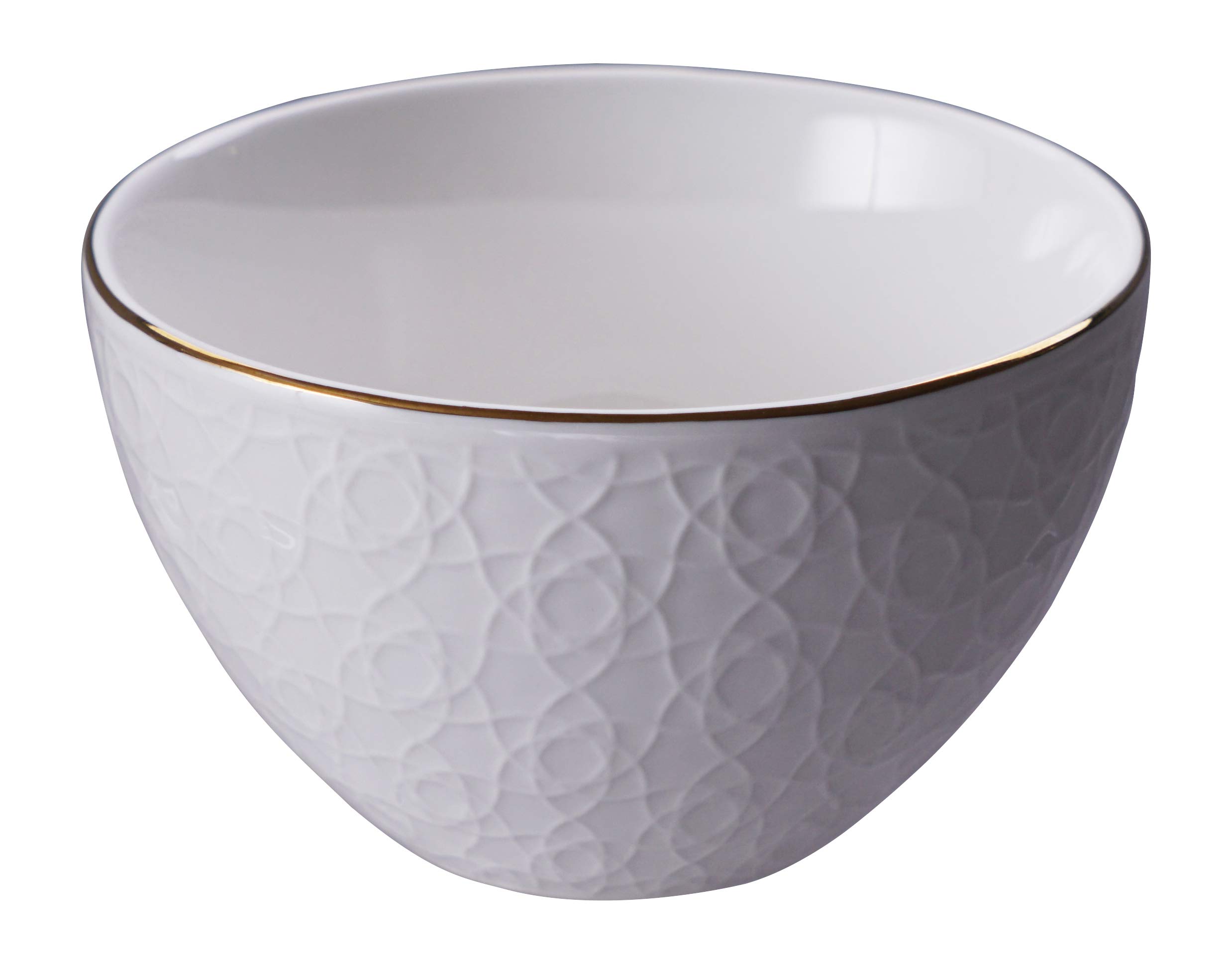 TOKYO design studio Nippon White 4-er Schalen-Set weiß, mit Gold-Rand, Ø 11,6 cm, 6,4 cm hoch, ca. 300 ml, asiatisches Porzellan, Japanisches Design, inkl. Geschenk-Verpackung