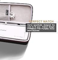 Vista 3 de LTGEM - Funda rígida de EVA para Canon imageFORMULA R10 portátil escáner de documentos – Bolsa protectora de almacenamiento