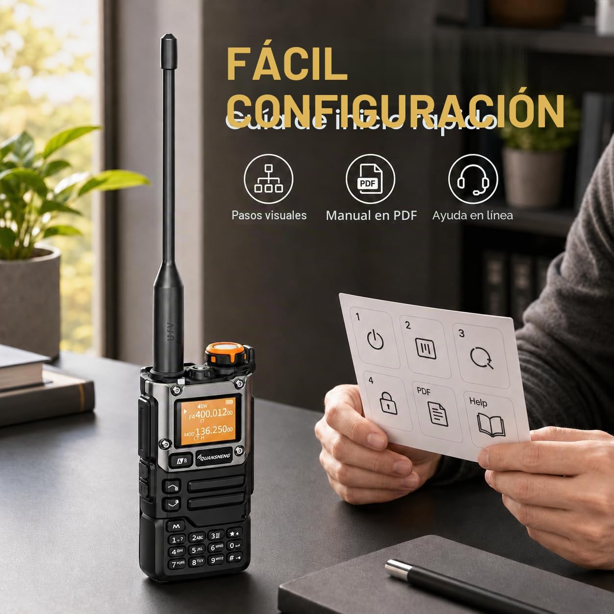 QUANSHENG K6 UVK5(8)AM/FM/DTMF walkie Talkie 200Three Frequency Receiving walkie Talkie NOAA Weather Forecast, with Flash Replication Frequency Tpye-C LCD Display for Hiking Camping Trip Two-way radio