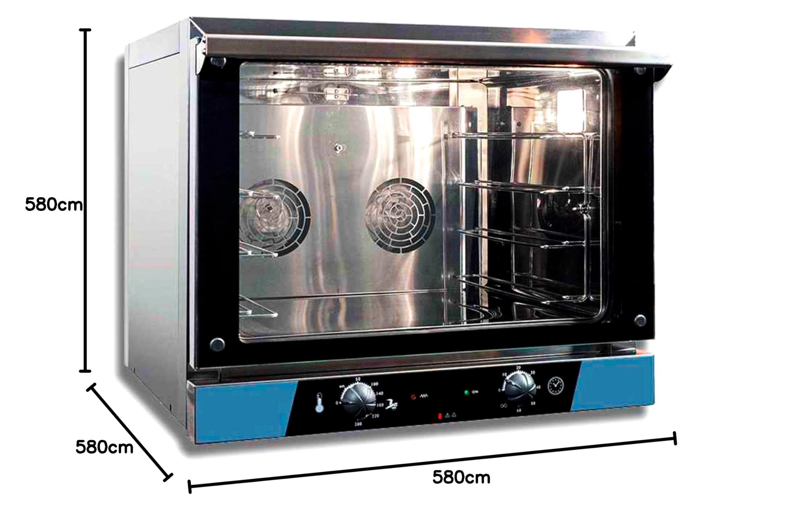 MBH - Four à convection électrique GN1/1 et 48X34 en acier inoxydable avec porte double vitrage, lumière intérieure, avec 4 plateaux en dotation (M.Plus)