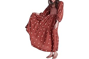 Flowy Flower-Embroidered Maxi Dress: Free People Inspired