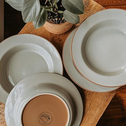 Miniatura 8 de MORA Tazón de sopa de cerámica de borde ancho de 25 onzas, juego de 4  para pasta, italiano, espaguetis, mojar pan, cena elegante, etc. Plato