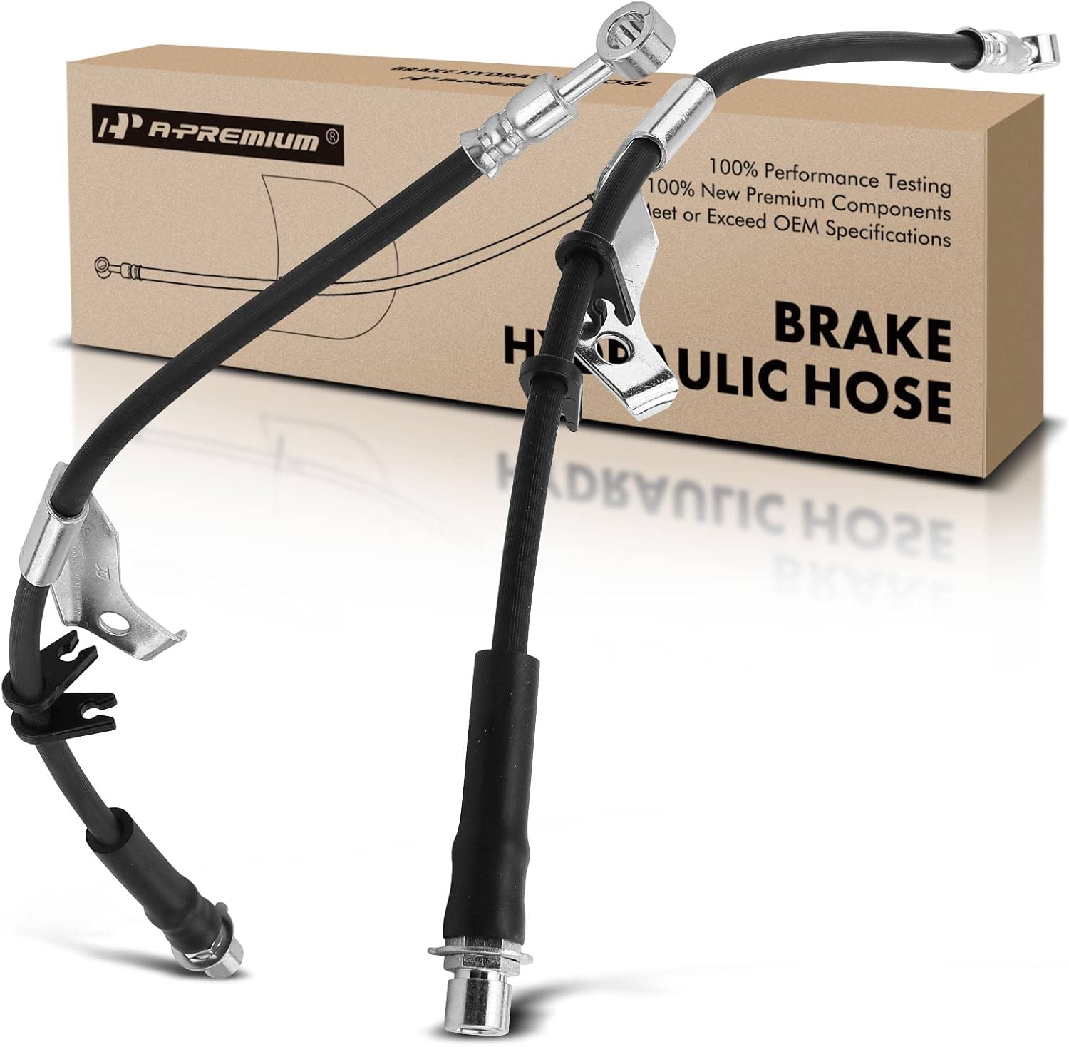 A-Premium Front Driver and Passenger Brake Hydraulic Hose Compatible with Chevy and GMC Models - Captiva Sport 2014-2015, Equinox 2017, Terrain 2017 - Replace# 20925202(Pack of 2)