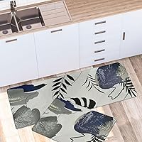 Vista 4 de Homcomoda Alfombras y tapetes de cocina antideslizantes y antifatiga, 2 piezas, bohemios, acolchados, impermeables, cómodos, para cocina, fregadero